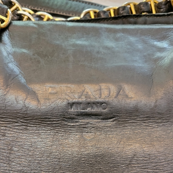 Vintage Prada Black Leather And Tessuto Nylon Handbag - Picture 1 of 16